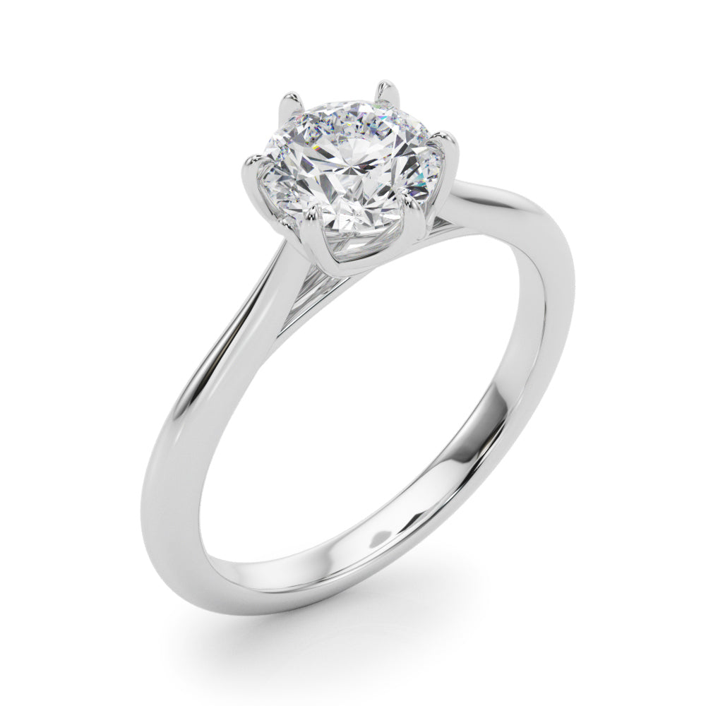 Grace Round Lab Grown Diamond Solitaire Engagement Ring IGI Certified-VIRABYANI